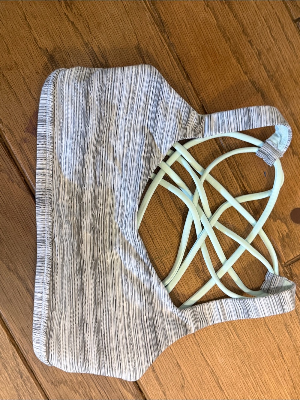 lululemon athletica Strappy Light Mint & Heathered Gray Sports Bra